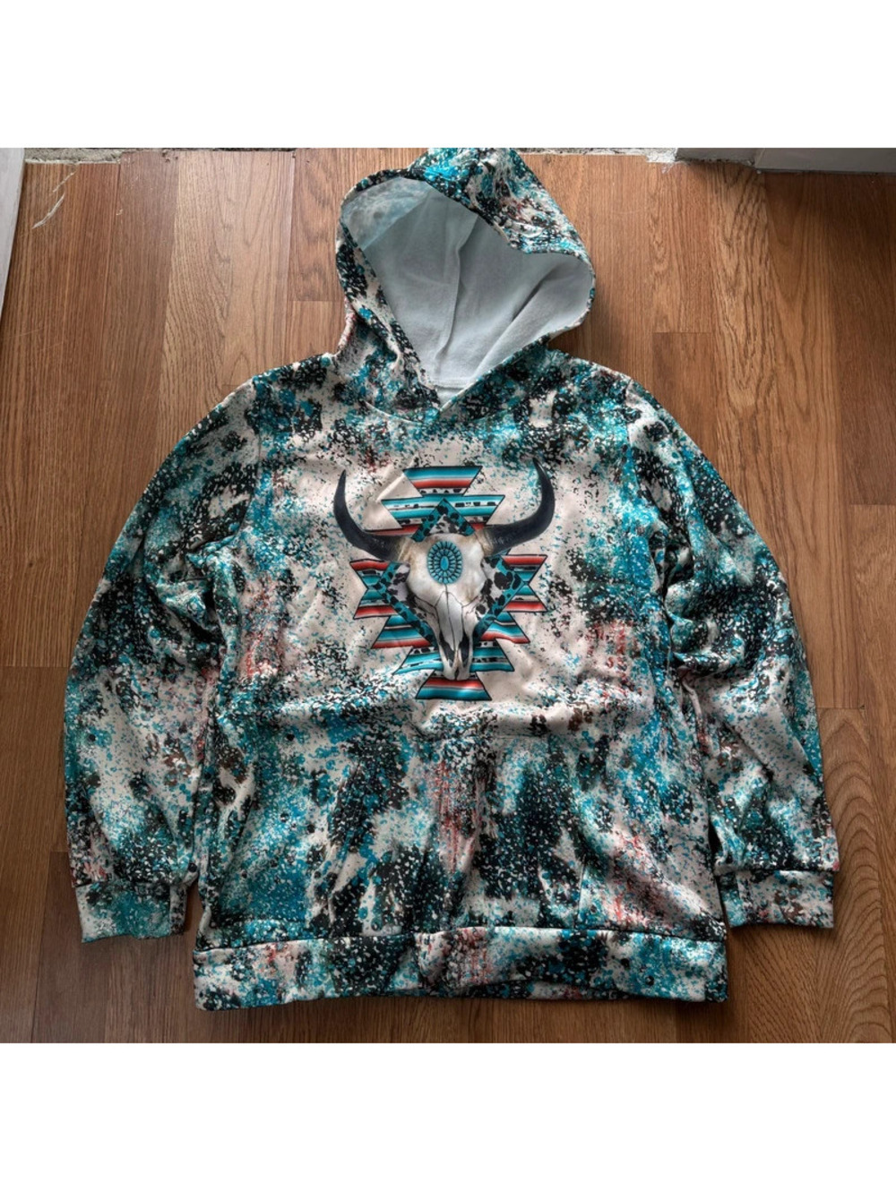 Aztec print Wild West style hoodie